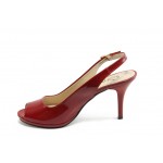 Елегантни дамски обувки на среден ток МИ 72 червен лак