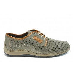 Мъжки обувки с перфорация Rieker 05206-42 сиво