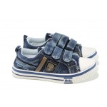 Дънкови детски кецове с лепенки АБ 336-15152 т.син 31/36 | Детски маратонки и кецове | MES.BG