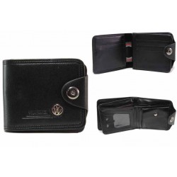 Функционален мъжки портфейл с метална емблема / Съни 72-05 черен / MES.BG