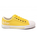 Комфортни дамски кецове с мека стелка и връзки, ''дишаща'' материя / Lee Cooper 211-12 жълт / MES.BG