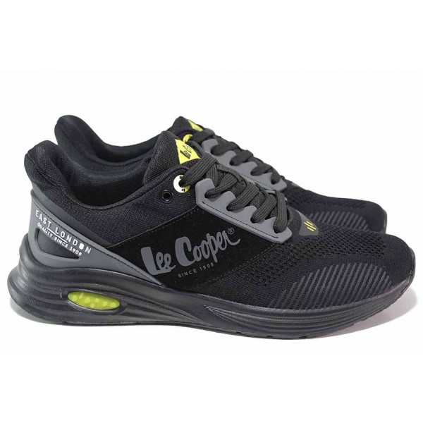 Олекотени мъжки маратонки, мека стелка, дишаща материя / Lee Cooper 211-15 черен / MES.BG