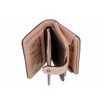Дамско портмоне с RFID защита от кражба, пролетна декорация и бродерия, практично разпределение / Anekke 38829-902 розов / MES.BG