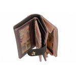 Дамско портмоне с тик-так закопчаване, RFID защита, пролетни мотиви, еко-кожа / Anekke 38849-902 бежов / MES.BG