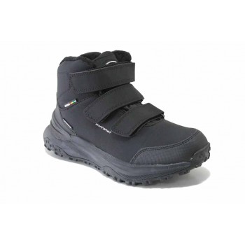 Водоустойчиви юношески боти, олекотени, SoftShell, ветроустойчиви, топли, противохлъзгащо ходило / АБ HL 232 черен / MES.BG