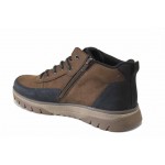 Мъжки боти от естествен набук, TEX мембрана, олекотени, ANTISTRESS ходило / Rieker B9303-25 кафяв / MES.BG